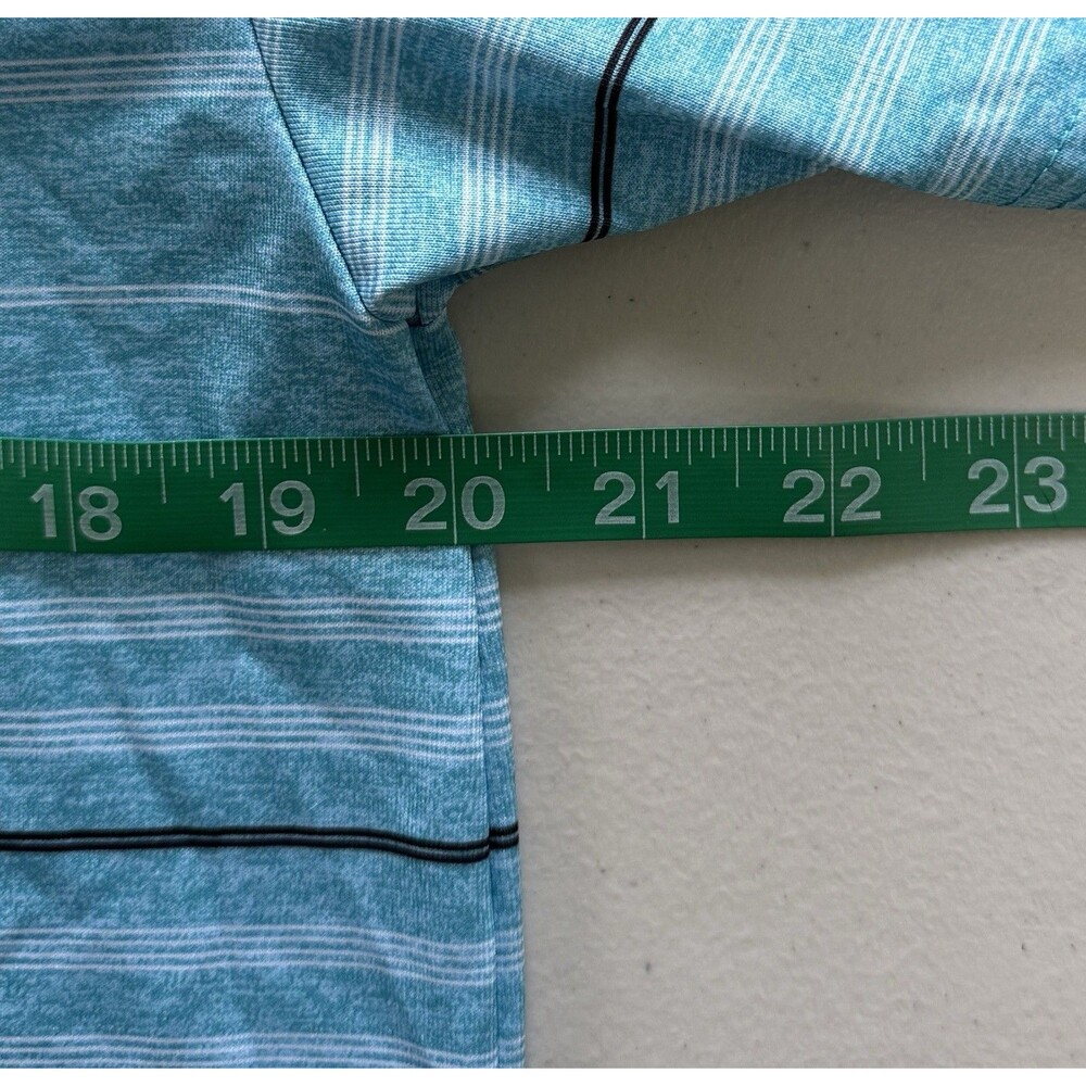Ben Hogan Performance Golf Polo Men’s Small Blue Striped Short Sleeve Shirt - Picture 6 of 8